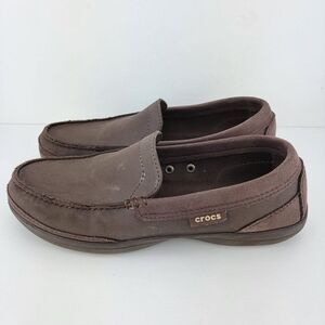 Crocs Mens Size 7 Wrap Colorlite Brown Slip On Loafers Shoes 15944
